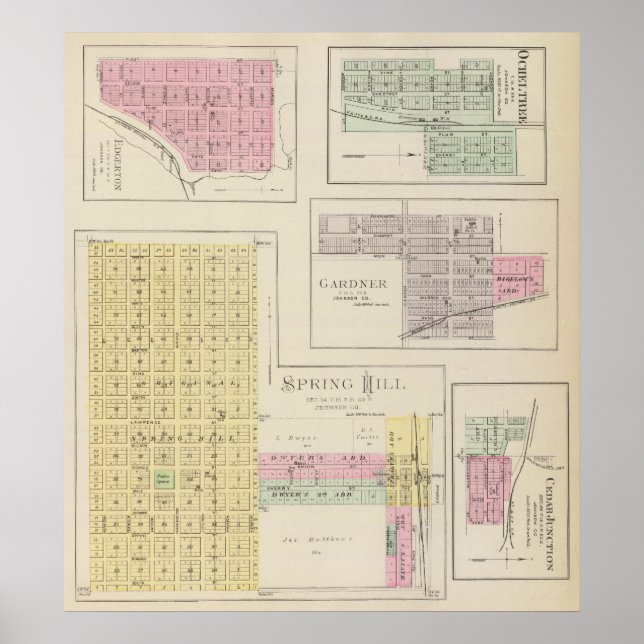 Affiche Spring Hill, Edgerton, Ocheltree, Gardner, Kansas (Devant)