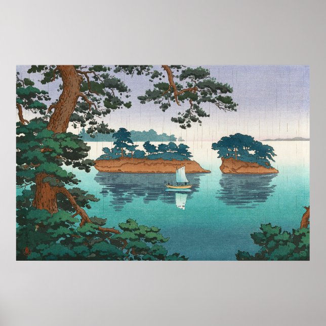 Affiche Spring Rain at Matsushima by Tsuchiya Koitsu (Devant)