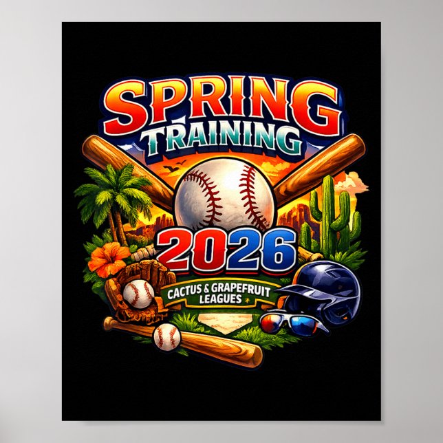 Affiche Spring Training 2026 Baseball Fan Design Retro Pal (Devant)