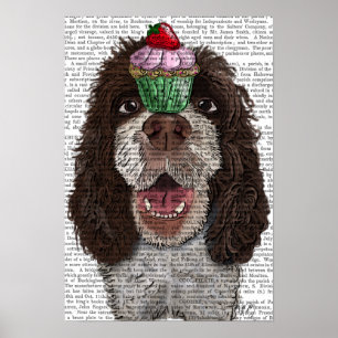 Affiche Springer Spaniel with Cupcake