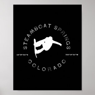 Affiche Springs à vapeur Colorado Vintage Graphic Snowboa