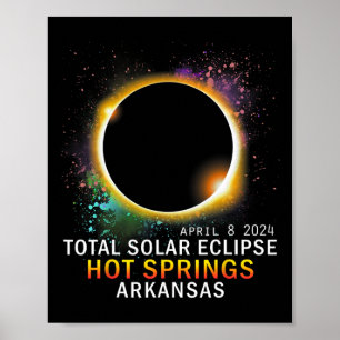 Affiche Springs Arkansas Total Éclipse Solaire 8 avril 202