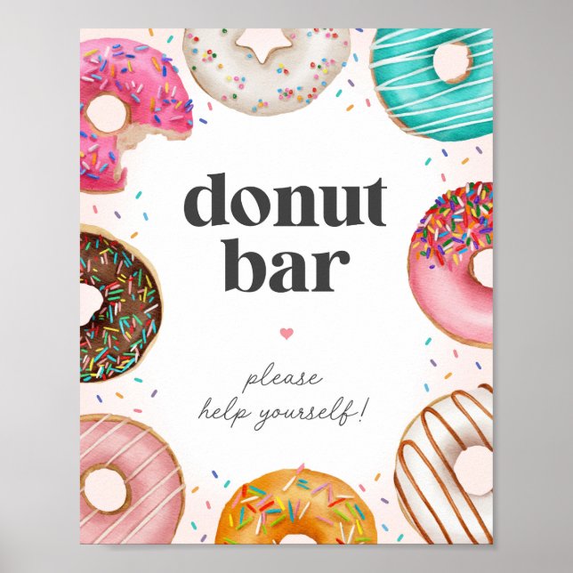 Affiche Sprinted Donuts Birthday Bar Sign (Devant)