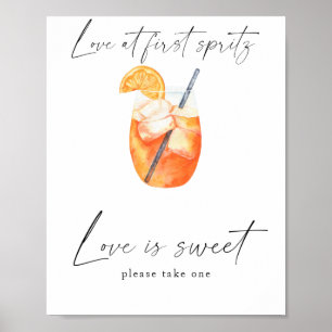 Affiche Spritz baby shower - l'amour est doux, prenez une