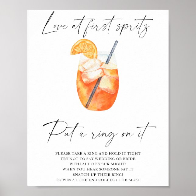 Affiche Spritz enterrement de vie de jeune fille - Mets un (Devant)