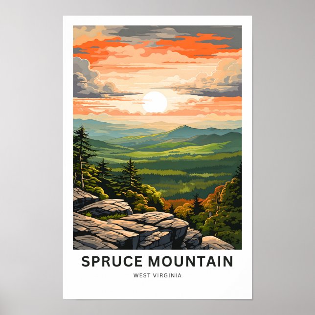 Affiche Spruce Mountain virginie Ouest Imprimer (Devant)