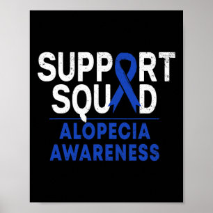 Affiche Squad Alopecia Sensibilisation Bleu Aa Ribbon Guer