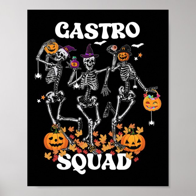 Affiche Squad Halloween Squelette Danse Endoscopie Infirmi (Devant)