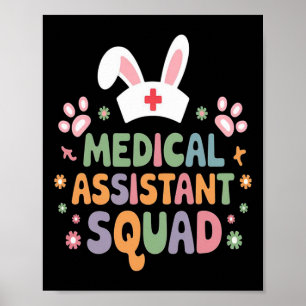 Affiche Squad Médicale Estad Easter Bunny Oeufs Drôle East
