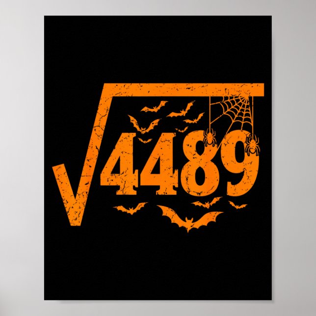 Affiche Square Root 4489 Funny Halloween Meme 67 Math Teac (Devant)