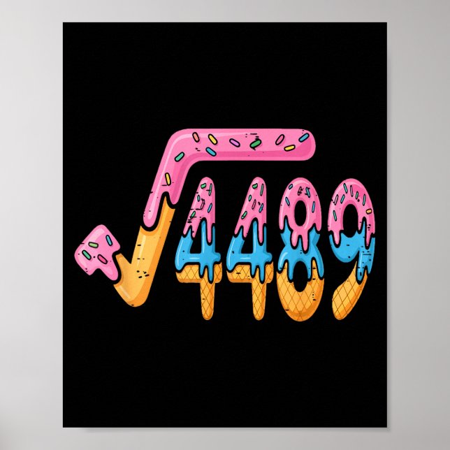 Affiche Square Root 4489 Ice Cream Slang Math 67 Six Seven (Devant)