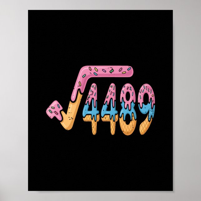 Affiche Square Root 4489 Ice Cream Slang Math 67 Six Seven (Devant)
