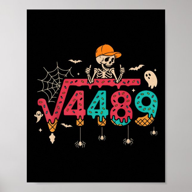 Affiche Square Root 4489 Math Teacher Funny 67 Meme Hallow (Devant)