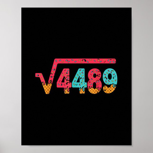 Affiche Square Root 4489 Slang Math Teacher Six Seven 6 7  (Devant)