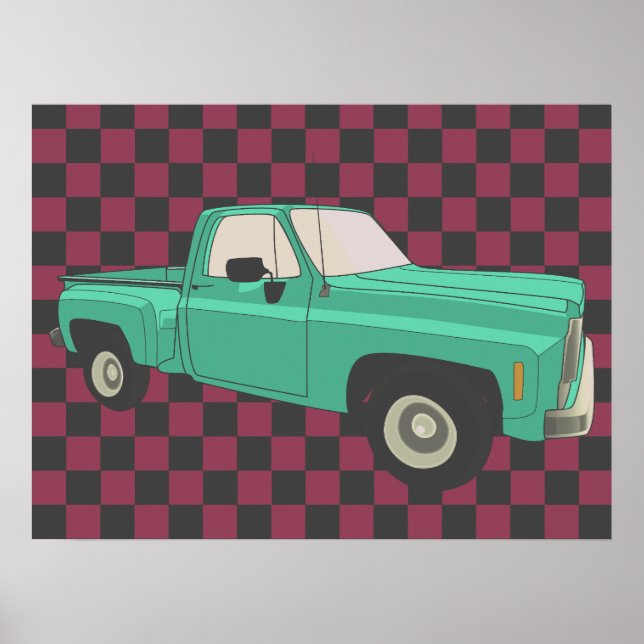 Affiche Squarebody, GMC, Chevy C10, pick up truck, stepsid (Devant)