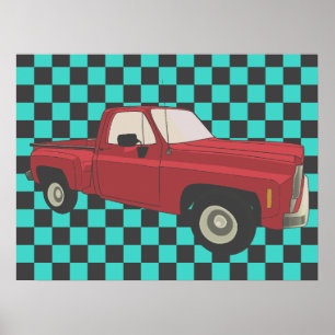 Affiche Squarebody, GMC, Chevy C10, pick up truck, stepsid