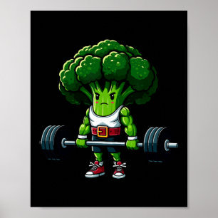 Affiche Squat au broccoli T-shirt pour gym vegan musculati