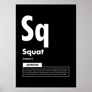 Affiche Squat - Table Périodique - Mème Gym Drôle