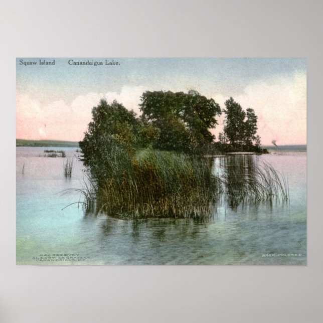 Affiche Squaw Island, Canandaigua Lake, NY Vintage (Devant)