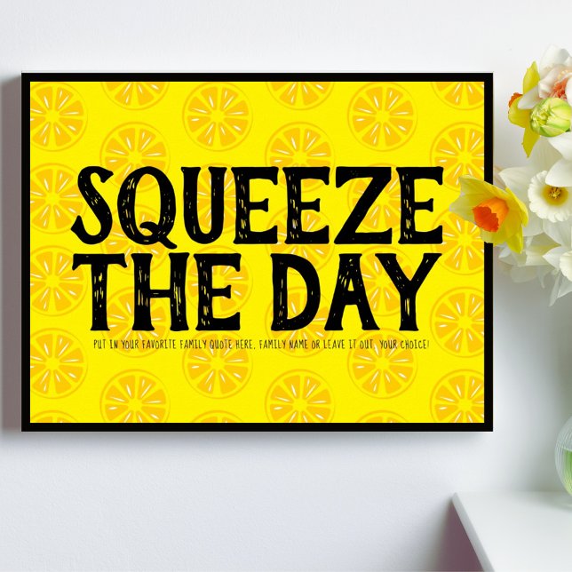 Affiche Squeeze Le Jour Citrons Fruit Jaune Noir Motif (Créateur téléchargé)