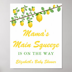 Affiche Squeeze Lemon principal Baby shower neutre pour le