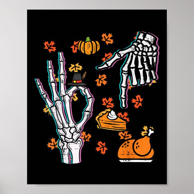 Affiche Squelette 67 Mème Drôle de Thanksgiving 6 7 Garçon (Devant)