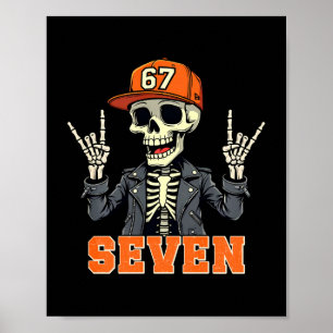Affiche Squelette 67endy – 67 Six Sept Halloween 7 Manches