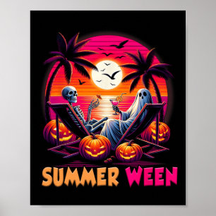 Affiche Squelette ambiance de Summer-ween Beach Halloween 