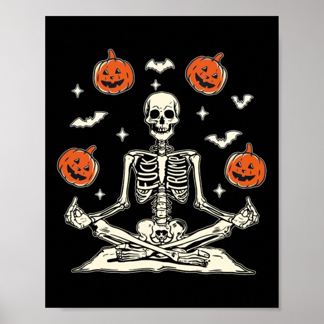 Affiche Squelette anti Trump Halloween manches longues  (Devant)