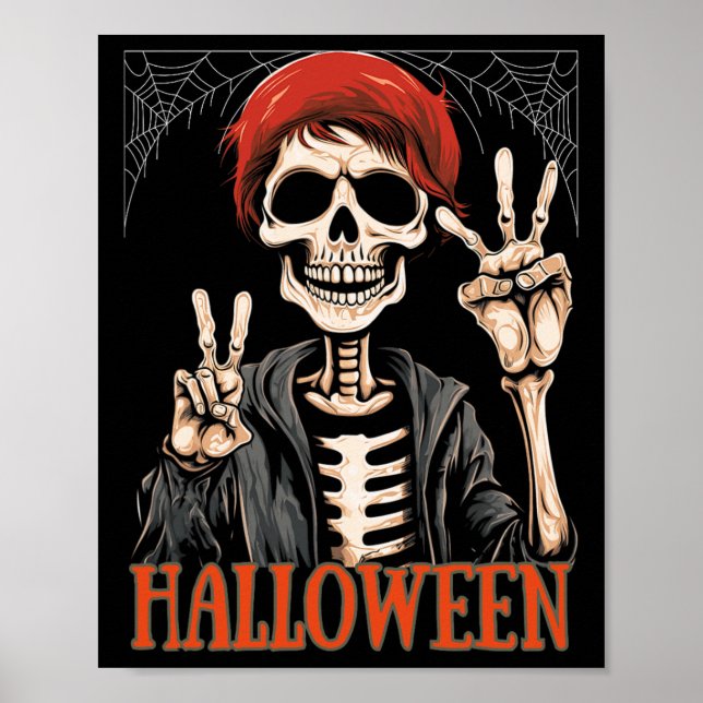 Affiche Squelette Apocalypse Nuit Dans L'Halloween Drôle (Devant)