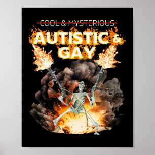Affiche Squelette Autiste Et Gay Maudit Autisme Mème