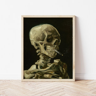 Affiche Squelette avec une cigarette brûlante   Van Gogh