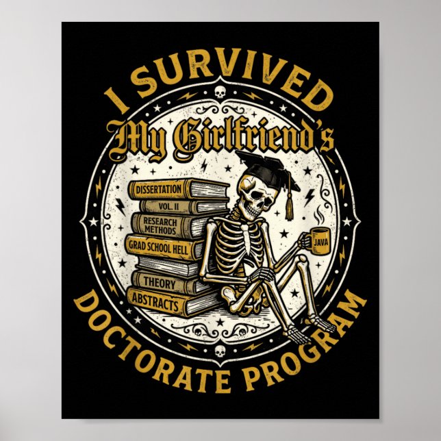 Affiche Squelette ayant survécu au programme de doctorat d (Devant)