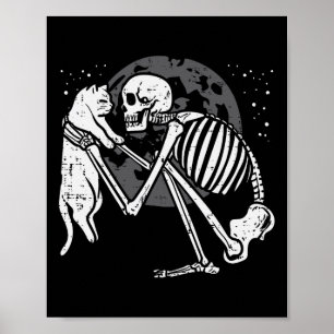 Affiche Squelette Chat Crâne Kitty Cute Goth Halloween Men