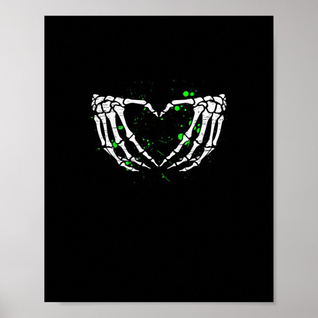 Affiche Squelette Coeur de la main Costume Halloween (Devant)