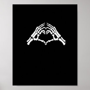 Affiche Squelette Coeur Et Main Signal