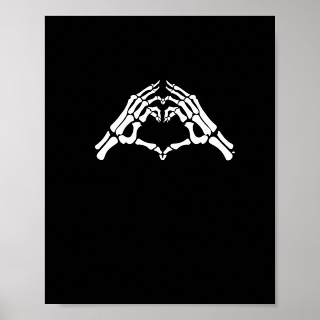 Affiche Squelette Coeur Et Main Signal (Devant)