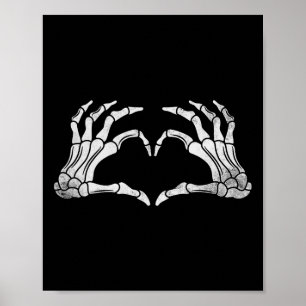 Affiche Squelette Coeur main Signer Costume d'Halloween Vi