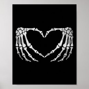 Affiche Squelette Coeur main Signer Costume d'Halloween Vi