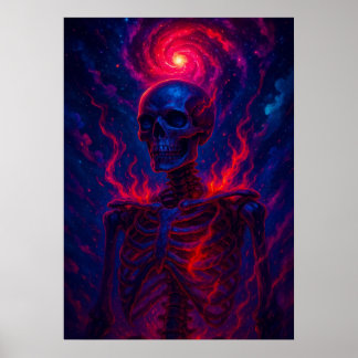Affiche Squelette cosmique avec Imaginaire de galaxie d'én