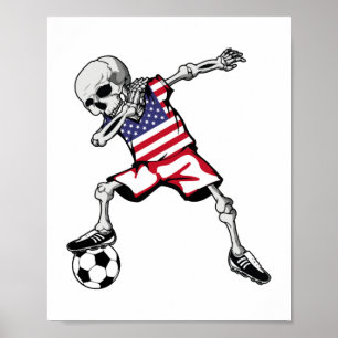 Affiche Squelette Dabbing Football Halloween États-Unis