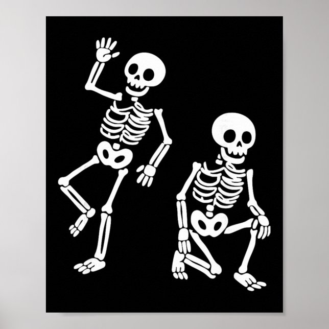 Affiche Squelette dansant avec un message caché subtil ant (Devant)