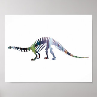 Affiche squelette de brontosaurus
