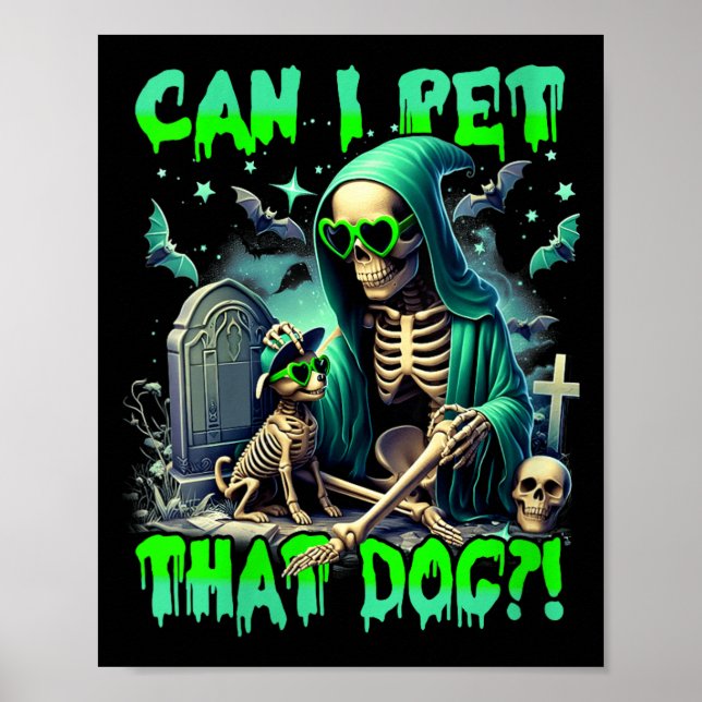 Affiche Squelette de chien drôle pour femmes amateur de ch (Devant)