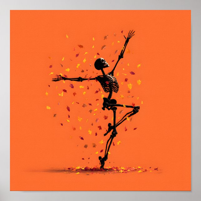 Affiche Squelette de danse mignonne (Devant)