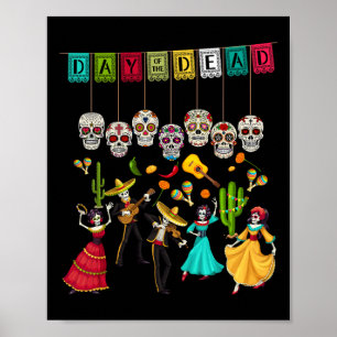 Affiche Squelette de Día De Los Muertos - Jour des morts m