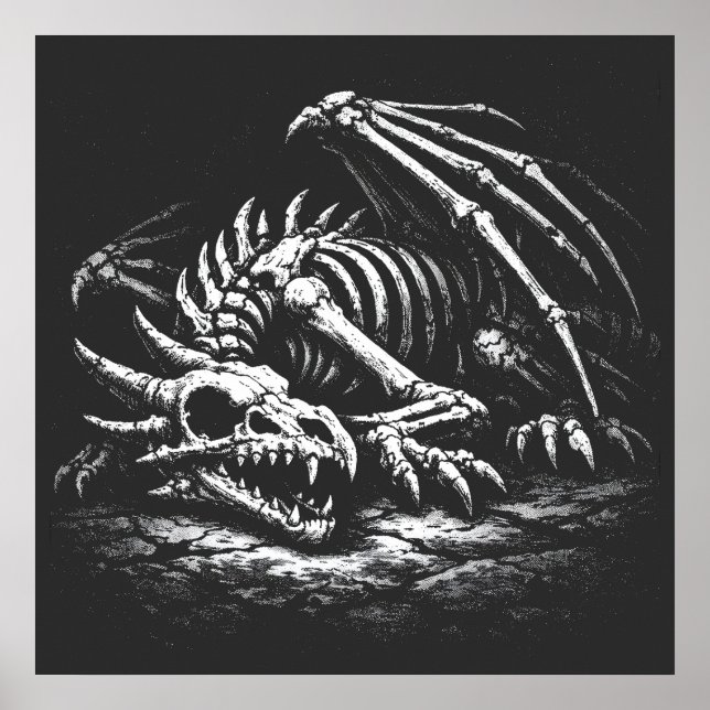 Affiche Squelette de dragon — par BurnsInHell (Devant)