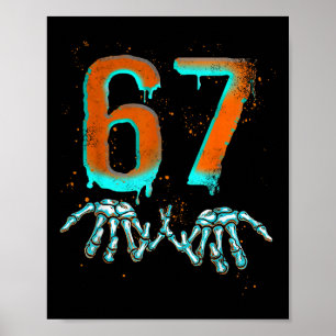 Affiche Squelette de Halloween drôle 67 Meme