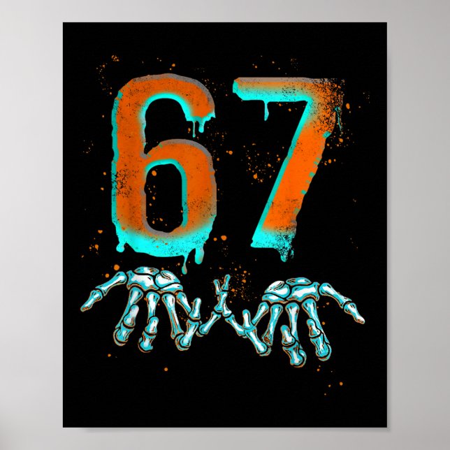 Affiche Squelette de Halloween drôle 67 Meme  (Devant)