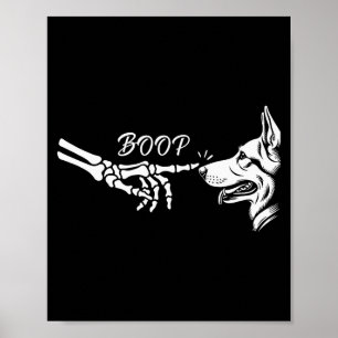 Affiche Squelette de main de Berger Allemand Boop Hallowee